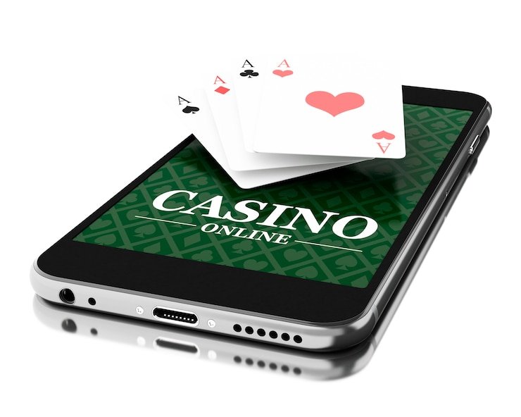 Tata letak meja Caribbean Stud Poker dengan kartu dealer dan pemain